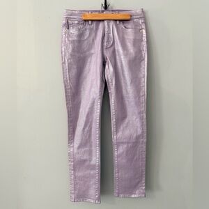 Ralph Lauren Purple Label Metallic Lavender Skinny Jeans